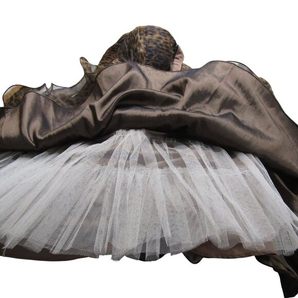 TONY BOWLS NWT 8 Leopard Halter Animal Print Jeweled Prom Fit & Flare Dress - Picture 9 of 13